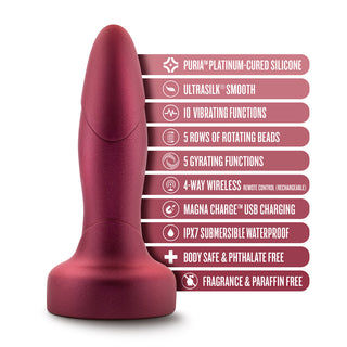 Anal Adventures Matrix Atomic Plug with Remote Martian Wine - Horny Stoner