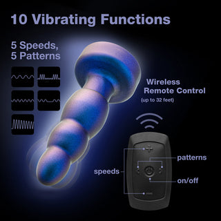 Anal Adventures Matrix Kinetik Plug with Remote Space Age Blue - Horny Stoner