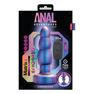 Anal Adventures Matrix Kinetik Plug with Remote Space Age Blue - Horny Stoner