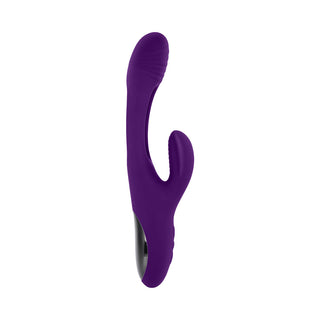 Playboy The Thrill Rechargeable Silicone Dual Stim Vibrator with Flapper Acai - Horny Stoner