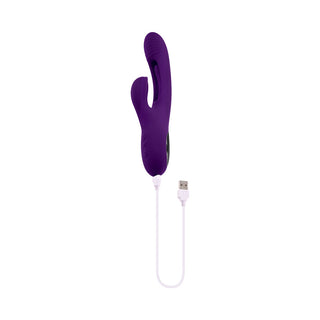 Playboy The Thrill Rechargeable Silicone Dual Stim Vibrator with Flapper Acai - Horny Stoner
