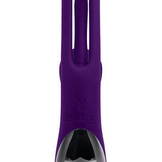 Playboy The Thrill Rechargeable Silicone Dual Stim Vibrator with Flapper Acai - Horny Stoner