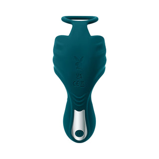 Playboy Bring It On Rechargeable Silicone Thrusting Anal Plug with Vibrating Ball Cradle Deep Teal - Horny Stoner