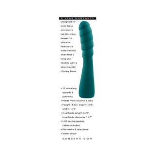 Gender X Scorpion Rechargeable Silicone Vibrator Teal - Horny Stoner