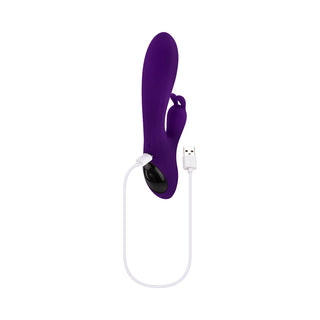 Playboy On Repeat Rechargeable Silicone Rotating Rabbit Vibrator Purple - Horny Stoner
