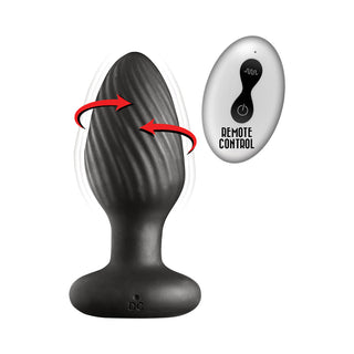 Ass-Sation Remote Vibrating and Rotating Anal Plug Black - Horny Stoner