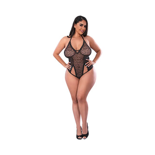 Magic Silk Soft Petals Cut Out Teddy with Snap Crotch - Horny Stoner