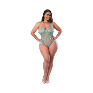 Magic Silk Soft Petals Cut Out Teddy with Snap Crotch - Horny Stoner