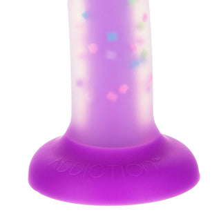 Addiction Rave 8 in. Bendable Glow-in-the-Dark Silicone Dildo Purple Confetti - Horny Stoner