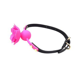 Ple'sur Flower Ball Gag Breathable Silicone Pink - Horny Stoner