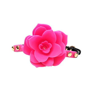 Ple'sur Flower Ball Gag Breathable Silicone Pink - Horny Stoner