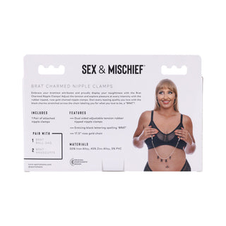 Sportsheets Sex & Mischief Brat Charmed Nipple Clamps - Horny Stoner