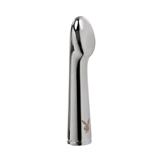 Playboy Swoon Rechargeable Vibrator Aluminum Platinum - Horny Stoner