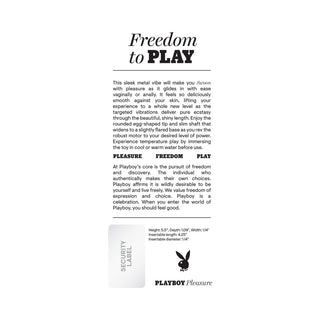 Playboy Swoon Rechargeable Vibrator Aluminum Platinum - Horny Stoner