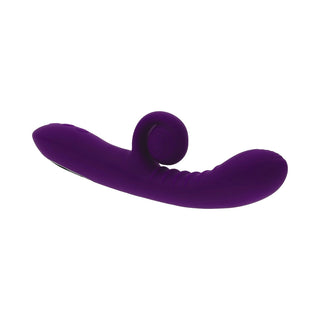 Playboy Curlicue Rechargeable Dual Stim Vibrator Silicone Acai - Horny Stoner