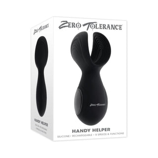 Zero Tolerance Handy Helper Rechargeable Vibrating Stroker - Silicone Black