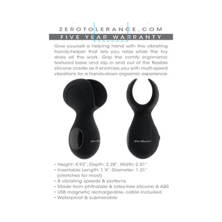 Zero Tolerance Handy Helper Rechargeable Vibrating Stroker - Silicone Black