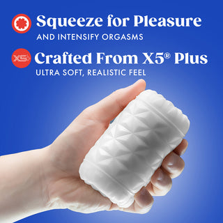 Rize Reakt Self-Lubricating Stroker White - Horny Stoner