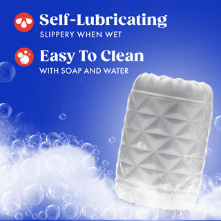 Rize Reakt Self-Lubricating Stroker White - Horny Stoner
