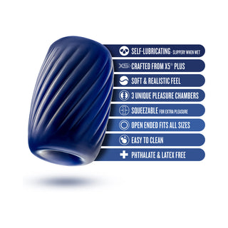 Rize Turbine Self-Lubricating Stroker Blue - Horny Stoner