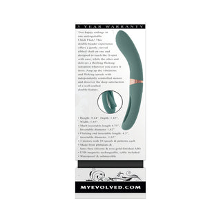 Evolved Chick Flick Rechargeable Vibrator with Flicker Silicone Mint - Horny Stoner