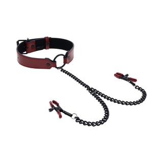 Sportsheets Saffron Collar with Nipple Clamps - Horny Stoner