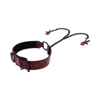 Sportsheets Saffron Collar with Nipple Clamps - Horny Stoner