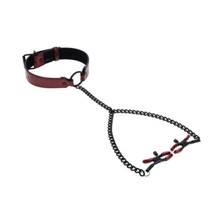 Sportsheets Saffron Collar with Nipple Clamps - Horny Stoner