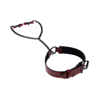 Sportsheets Saffron Collar with Nipple Clamps - Horny Stoner