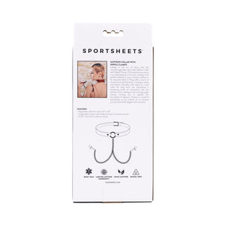 Sportsheets Saffron Collar with Nipple Clamps - Horny Stoner