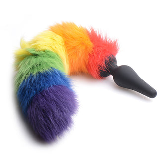 Tailz Rainbow Tail Silicone Butt Plug - Horny Stoner