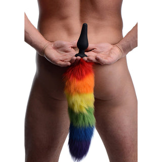 Tailz Rainbow Tail Silicone Butt Plug - Horny Stoner