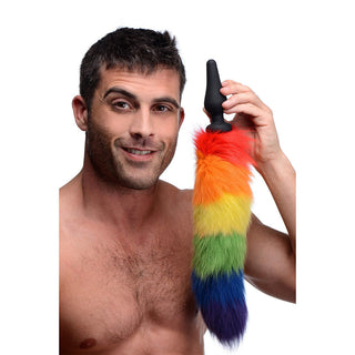 Tailz Rainbow Tail Silicone Butt Plug - Horny Stoner