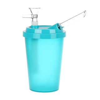 Secret Sip Coffee Cup Acrylic Bubbler - 7" / 14mm F / Colors Vary - Horny Stoner