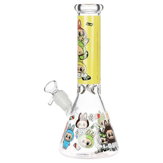 Funny Animal Beaker Labubu Inspired Glass Water Pipe | 9.75" | 14mm F | Designs Vary