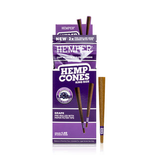 Pre-Rolled King Size Paper Tip Hemp Cones | 2PK