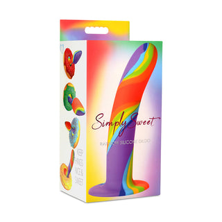 Simply Sweet Rainbow Silicone Dildo - Vibrant and Versatile Pleasure