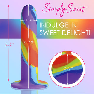 Simply Sweet Rainbow Silicone Dildo - Vibrant and Versatile Pleasure