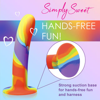 Simply Sweet Rainbow Silicone Dildo - Vibrant and Versatile Pleasure