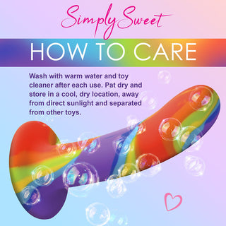 Simply Sweet Rainbow Silicone Dildo - Vibrant and Versatile Pleasure
