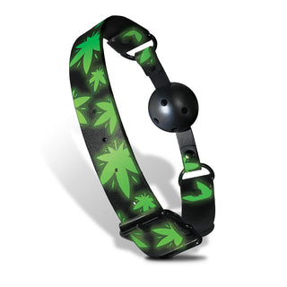 Stoner Vibes Chronic Collection Glow in the Dark Breathable Ball Gag - Horny Stoner