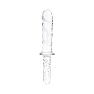 Glas 11 in. Girthy Cock Double Ended with Handle - Horny Stoner