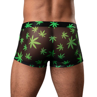 Male Power Hazy Dayz Pouch Short Pot Leaf Print - Horny Stoner