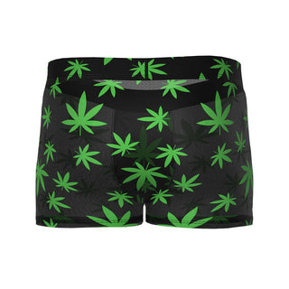 Male Power Hazy Dayz Pouch Short Pot Leaf Print - Horny Stoner