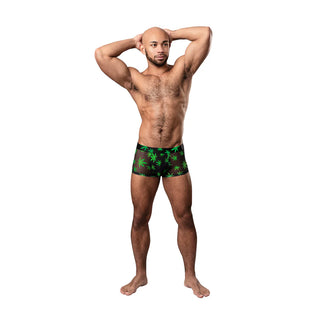 Male Power Hazy Dayz Pouch Short Pot Leaf Print - Horny Stoner