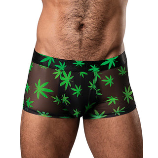 Male Power Hazy Dayz Pouch Short Pot Leaf Print - Horny Stoner