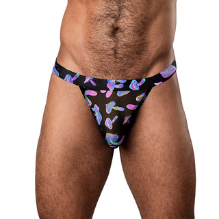 Male Power Hazy Dayz Micro Thong Mushrooms Print - Horny Stoner
