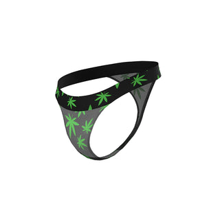 Male Power Hazy Dayz Micro Thong Pot Leaf Print - Horny Stoner