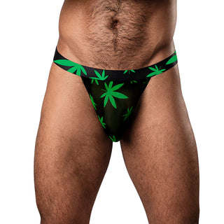 Male Power Hazy Dayz Micro Thong Pot Leaf Print - Horny Stoner