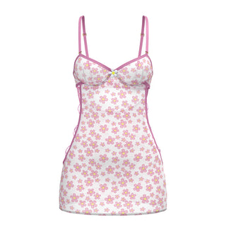 Magic Silk Daisy Dress & Tanga Set Daisy Print - Horny Stoner